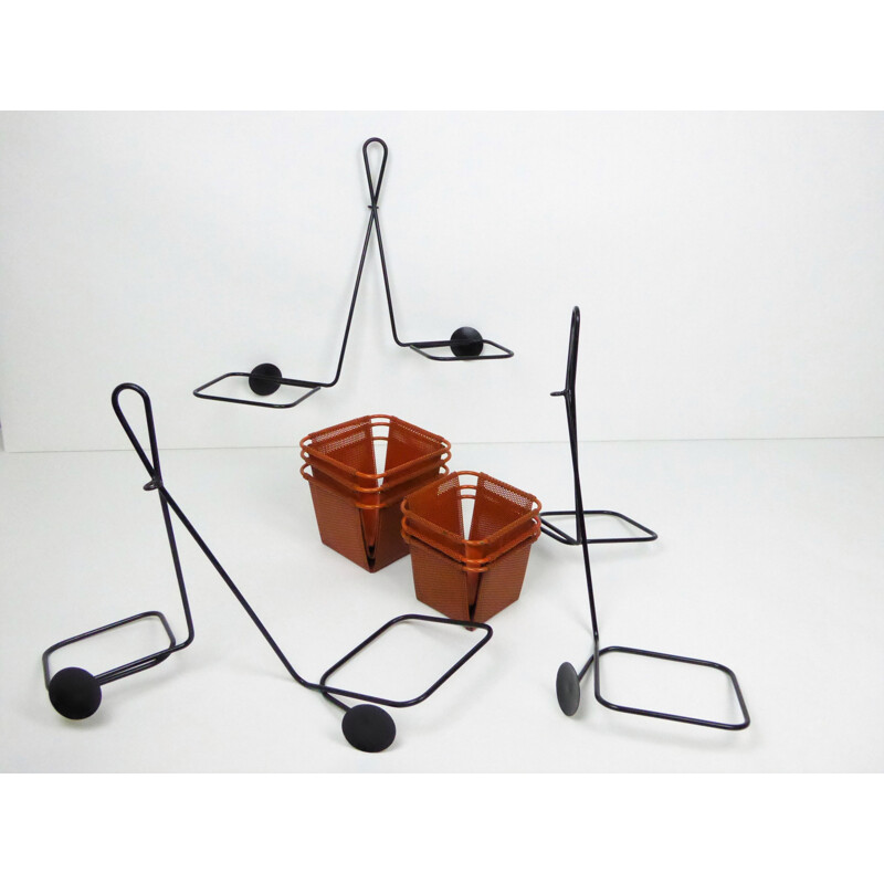 Set of 3 Plant carrier of M. Matégot "Chambord" model - 1950s