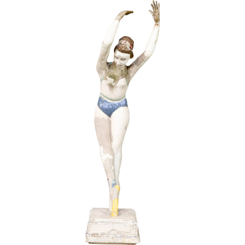 Estatua vintage de bailarina en hormigón, 1970