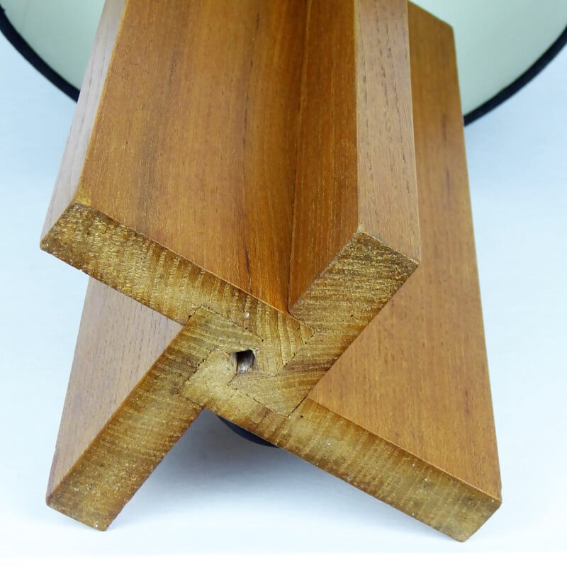  "Cross" lamp in solid teakwood - 1960s 