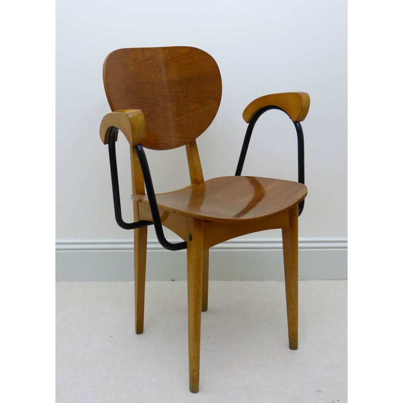 Stella armchair in oak and beechwood - 1950s