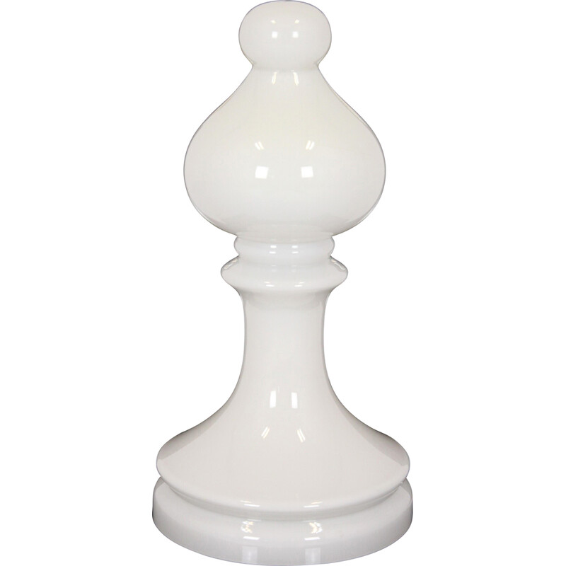 Vintage glass bishop chess table lamp by Ivan Jakeš for Osvětlovací Sklo Valašské Meziříčí, 1970s