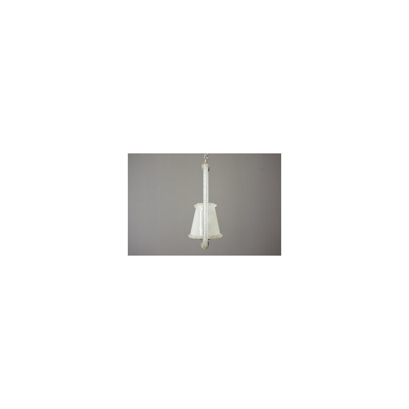 Lámpara colgante vintage de cristal de Murano de Barovier y Toso, años 50