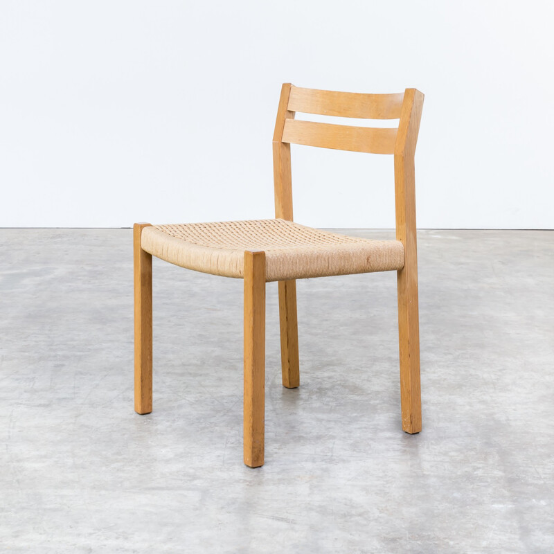 Niels O. Møller smoked oak dining chairs for J.L. Møller