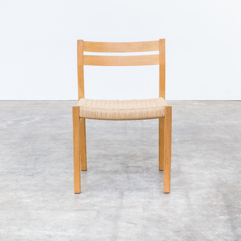 Niels O. Møller smoked oak dining chairs for J.L. Møller