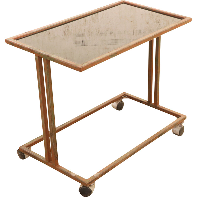 Vintage Czechoslovak industrial serving trolley on wheels, 1970s