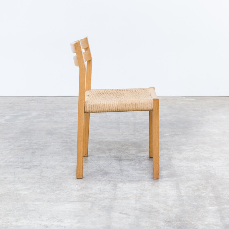 Niels O. Møller smoked oak dining chairs for J.L. Møller