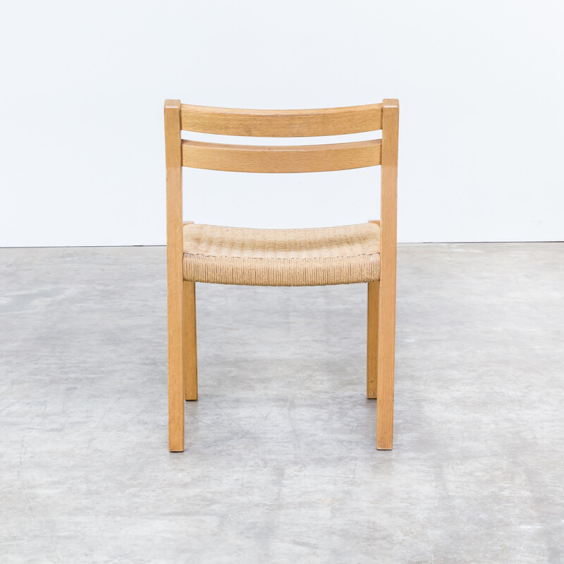 Niels O. Møller smoked oak dining chairs for J.L. Møller