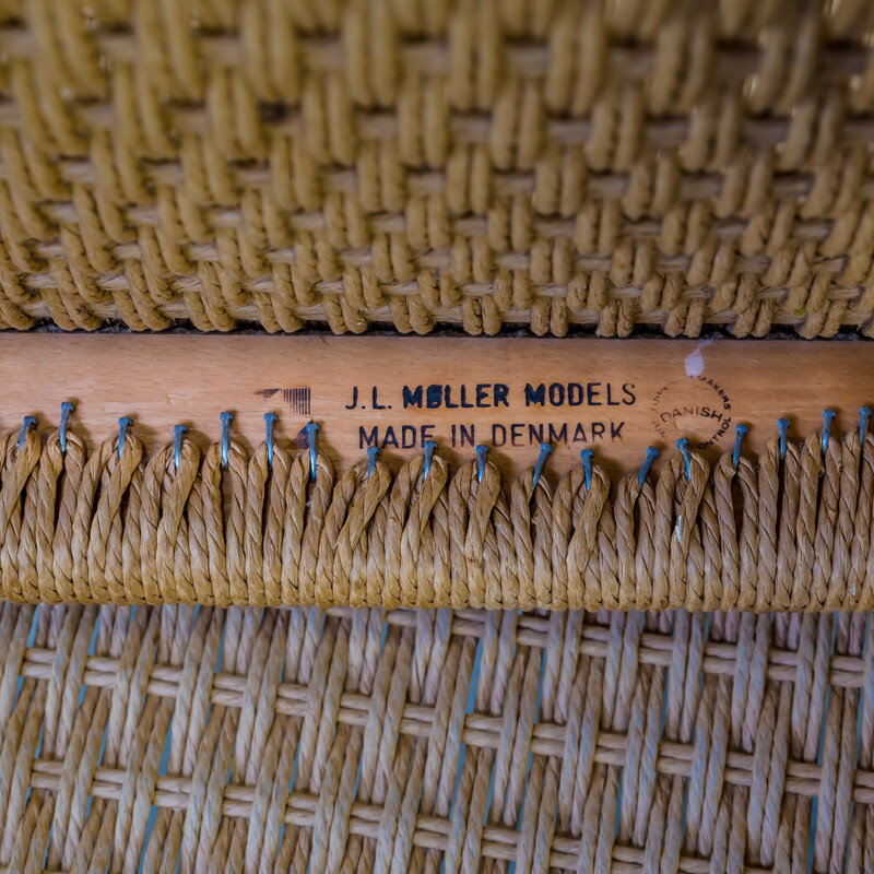 Niels O. Møller smoked oak dining chairs for J.L. Møller