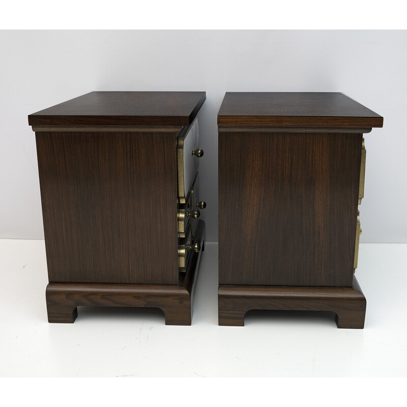 Set of vintage Italian dresser and pair of night stands by Luciano Frigerio