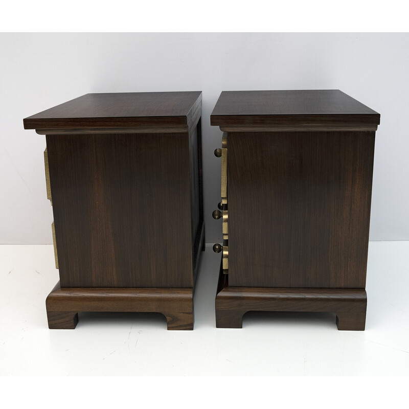Set of vintage Italian dresser and pair of night stands by Luciano Frigerio