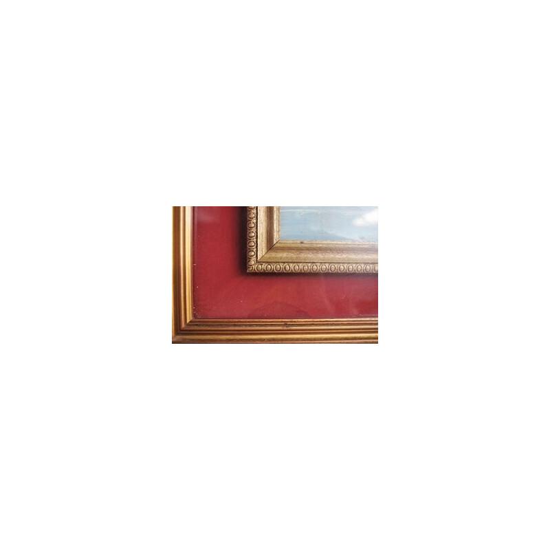 Vintage oil on canvas Landscape with frame by Giovanni Cappelletti, 1970