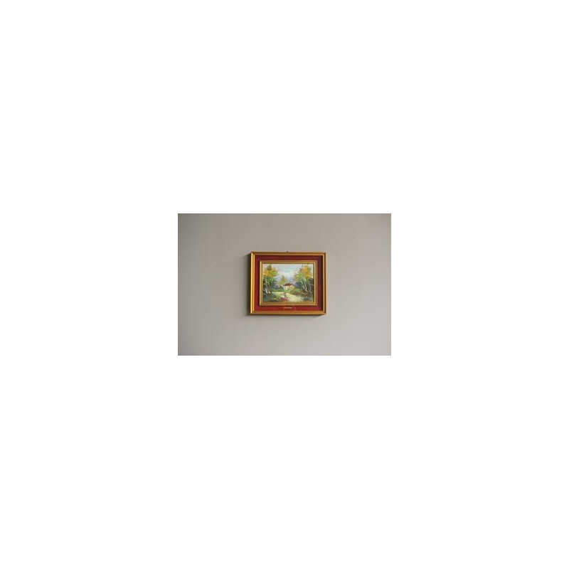 Huile sur toile vintage Paysage encadré par Giovanni Cappelletti, 1970