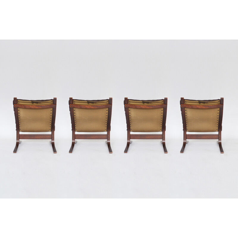 Set of 4 vintage Peanut brown Siesta armchairs by Ingmar Relling for Westnofa, 1960s