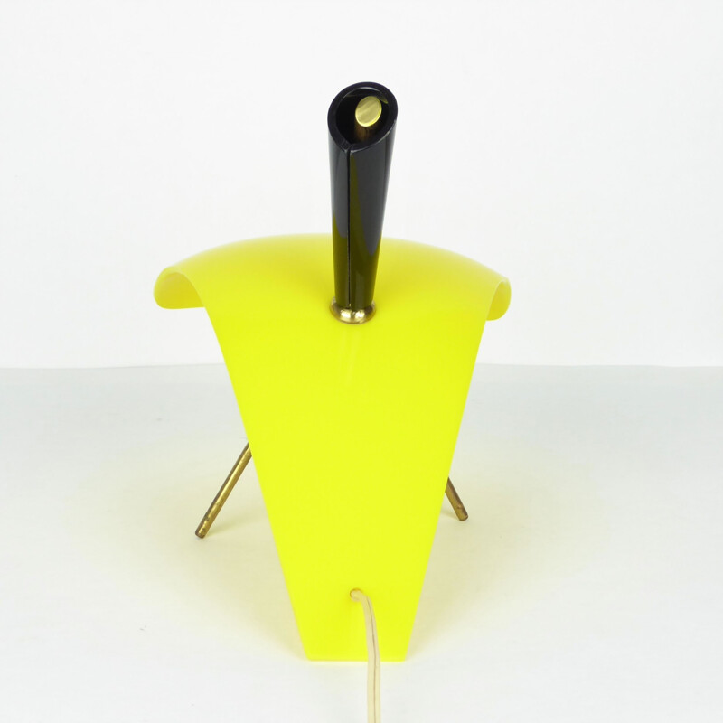 Vintage kite lamp in yellow and black ABS - 1950s