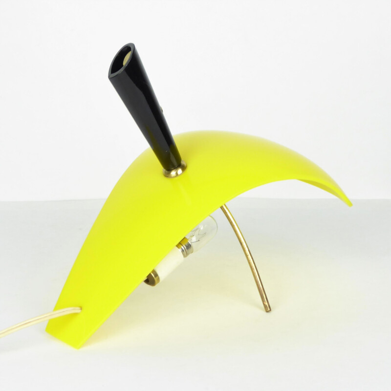 Vintage kite lamp in yellow and black ABS - 1950s