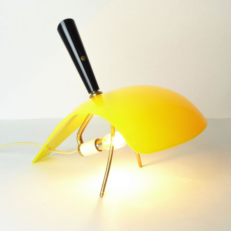 Lampe vintage cerf-volant en ABS jaune et noir - 1950