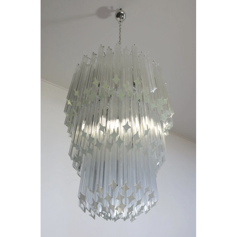 Lampadario italiano vintage "Super Elena" in vetro di Murano