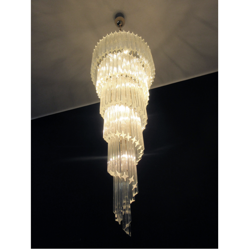 Lampadario italiano vintage in vetro di Murano