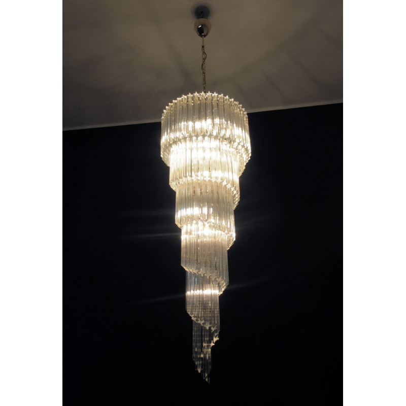 Lampadario italiano vintage in vetro di Murano