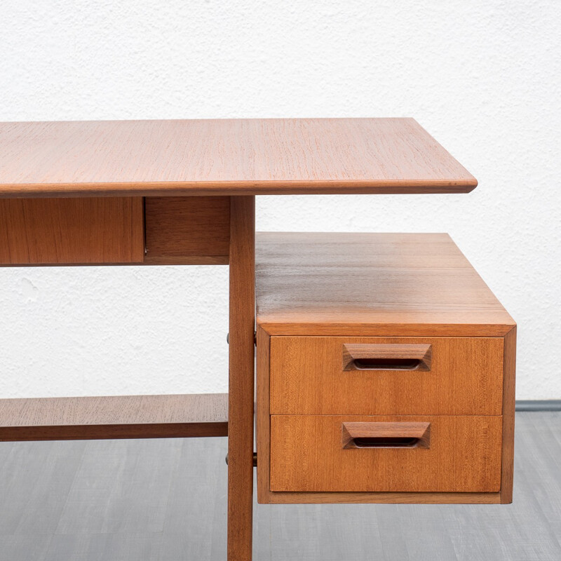 Vintage desk in teak with filigree frame - 1960s