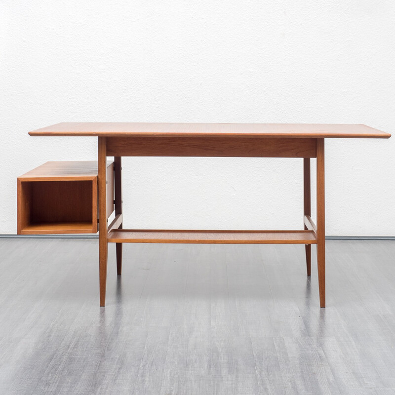 Vintage desk in teak with filigree frame - 1960s