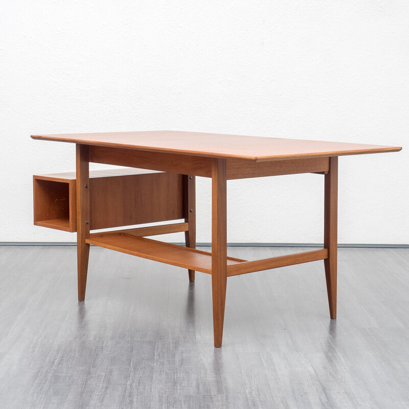 Vintage desk in teak with filigree frame - 1960s