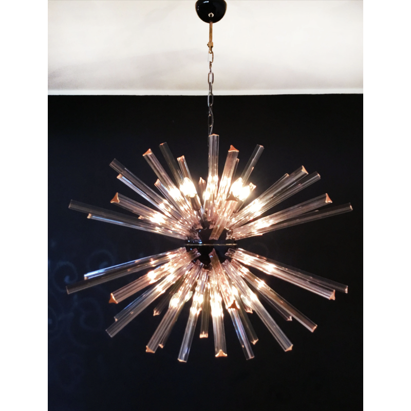 Vintage "sputnik" chandelier in pink Murano glass