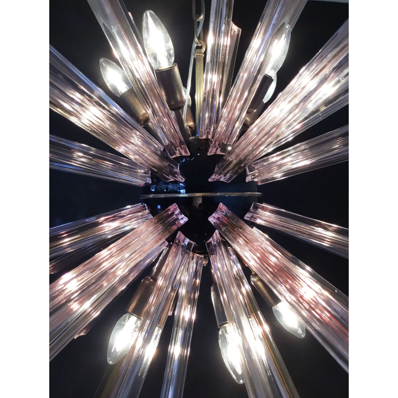 Vintage "sputnik" chandelier in pink Murano glass