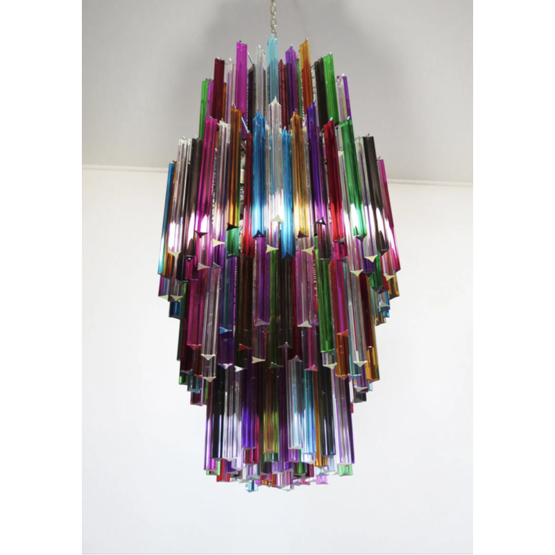 Vintage chandelier in multicolored Murano glass model Mariangela