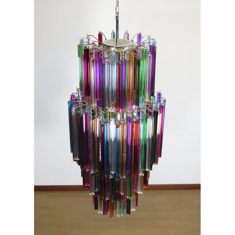 Vintage chandelier in multicolored Murano glass model Mariangela