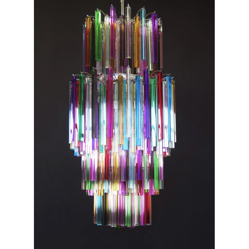 Vintage chandelier in multicolored Murano glass model Mariangela