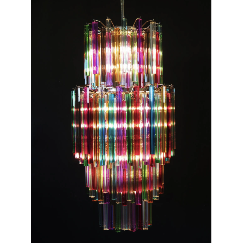 Vintage chandelier in multicolored Murano glass model Mariangela