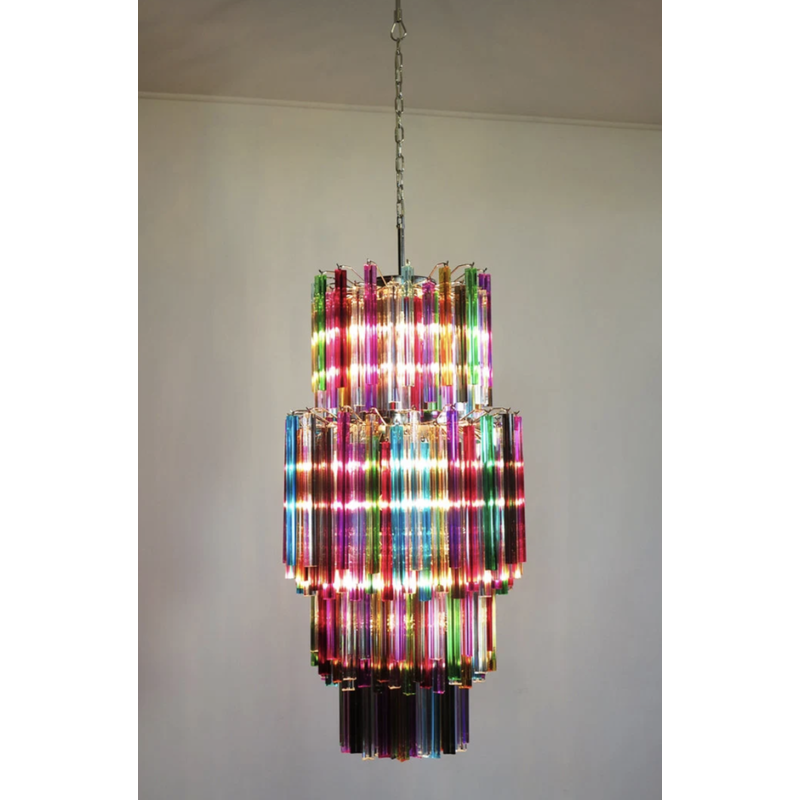 Vintage chandelier in multicolored Murano glass model Mariangela