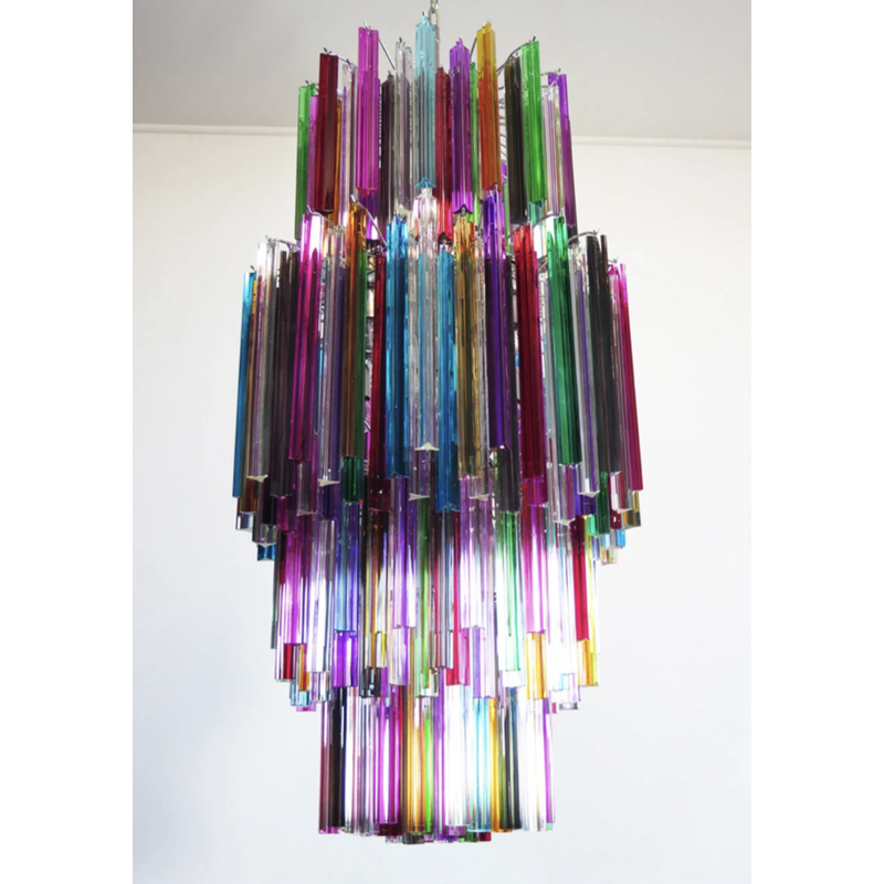 Vintage chandelier in multicolored Murano glass model Mariangela