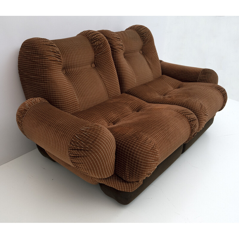 Modulares Sofa aus italienischem Samt, Space Age, 1970er Jahre