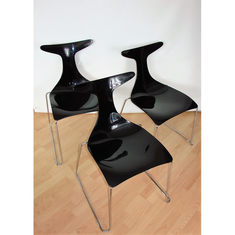 Conjunto de 3 cadeiras vintage de Delfy Ginocarollo Ciacci Kreaty, Itália