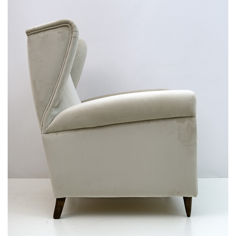 Pair of mid-century Italian velvet armchairs, 1950s