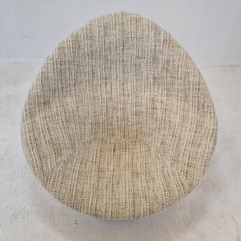 Vintage Globe armchair with ottoman by Pierre Paulin for Artifort, 1970s