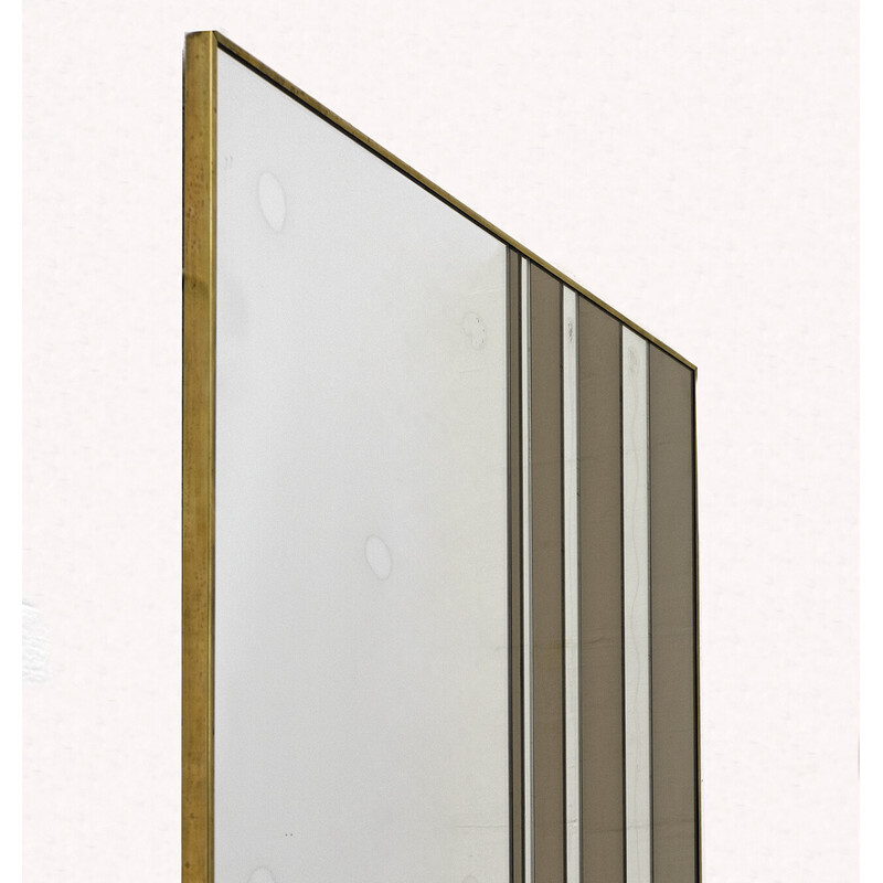 Espejo de pared bicolor italiano de mediados de siglo, años 70
