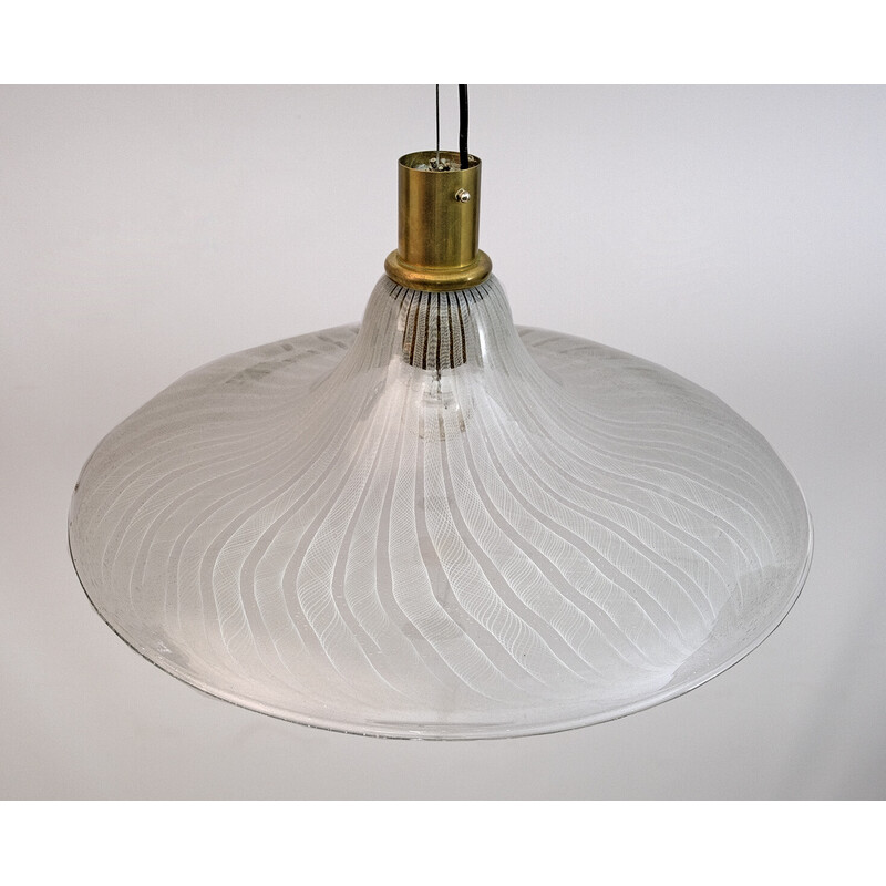 Mid-century Italian Murano bubbles glass pendant lamp, 1970s