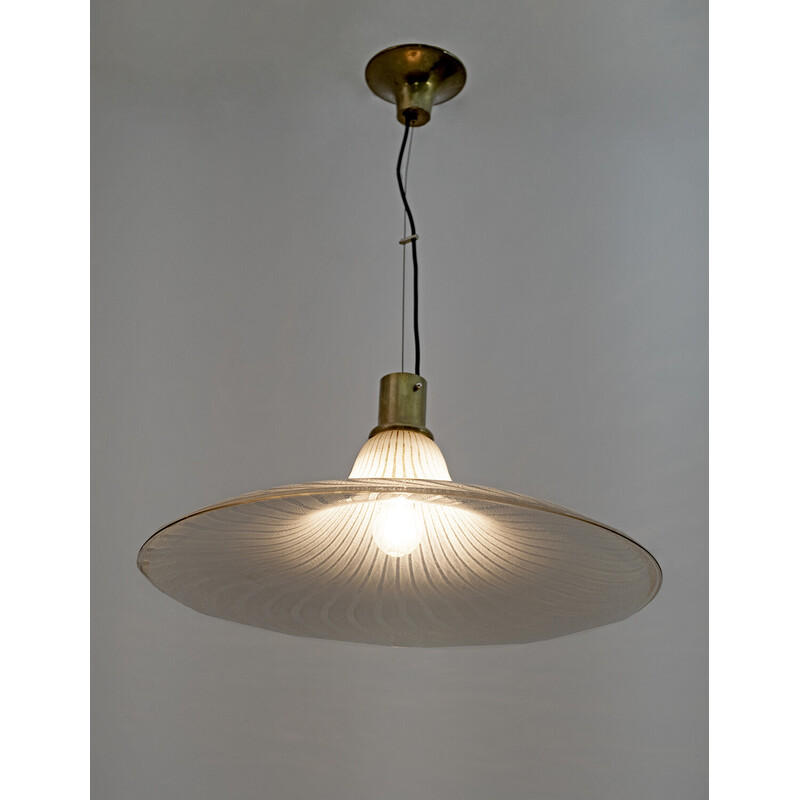 Mid-century Italian Murano bubbles glass pendant lamp, 1970s