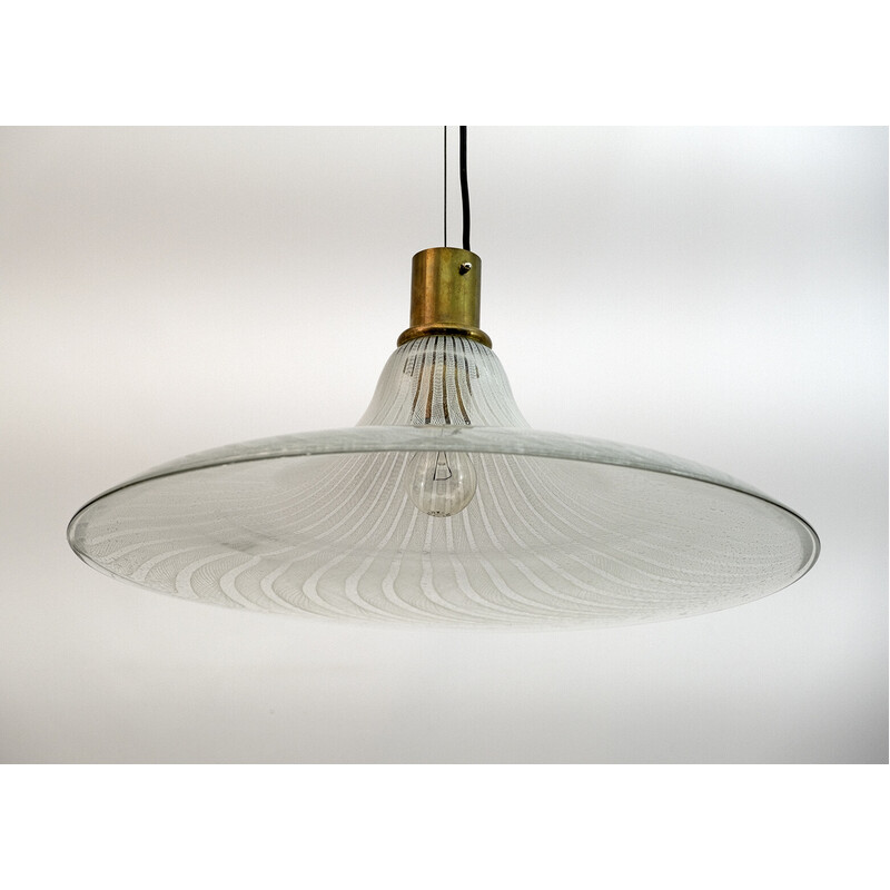 Mid-century Italian Murano bubbles glass pendant lamp, 1970s