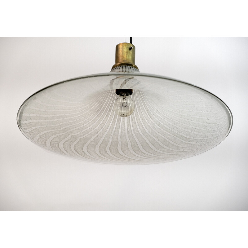 Mid-century Italian Murano bubbles glass pendant lamp, 1970s