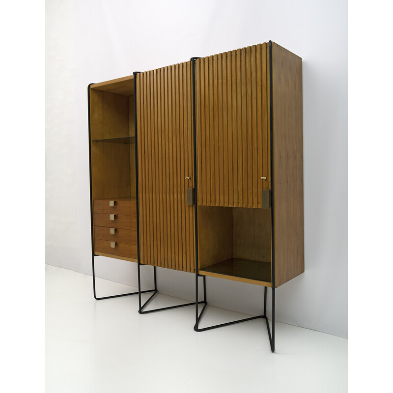 Vintage Taichiro Nakai teak wall cabinet by Consorzio La Permanente Mobili, 1950s