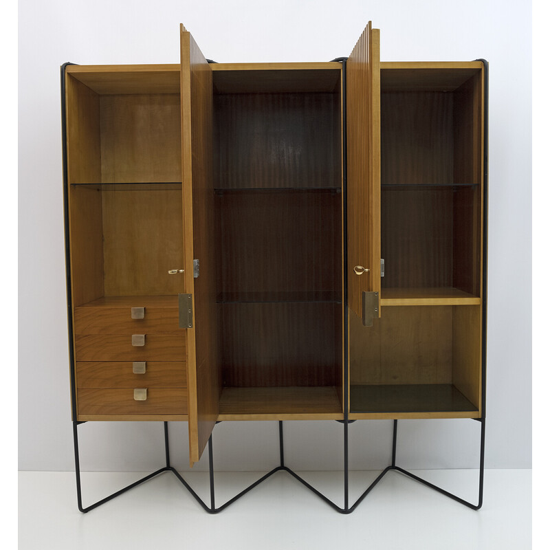 Vintage Taichiro Nakai teak wall cabinet by Consorzio La Permanente Mobili, 1950s