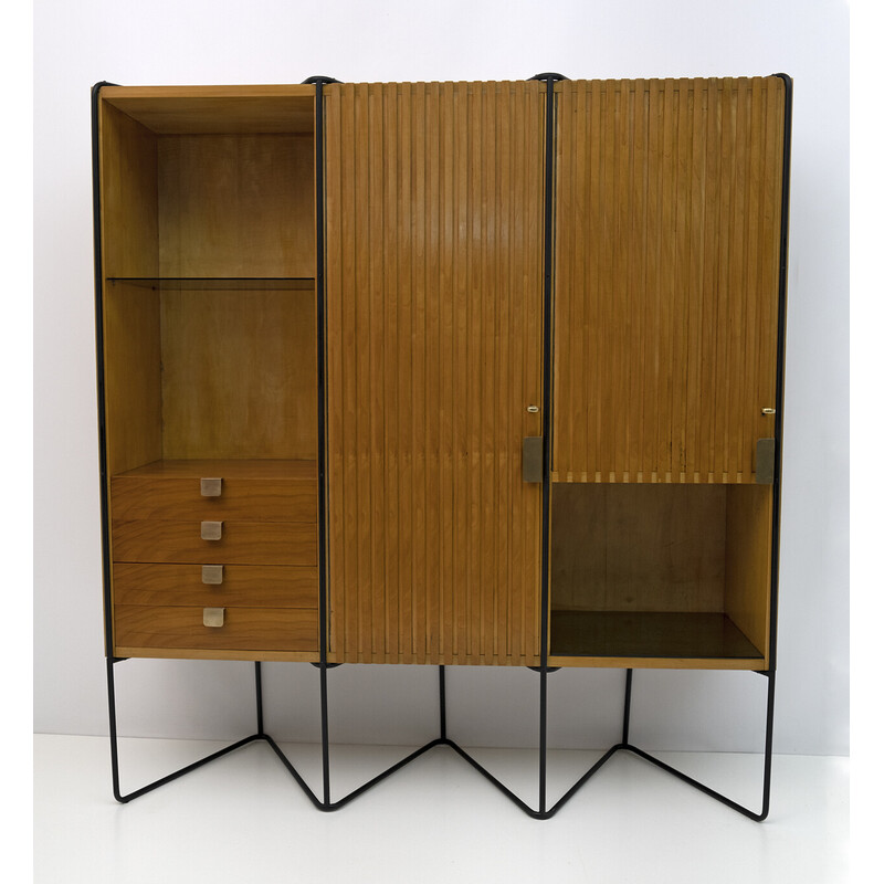 Vintage Taichiro Nakai teak wall cabinet by Consorzio La Permanente Mobili, 1950s