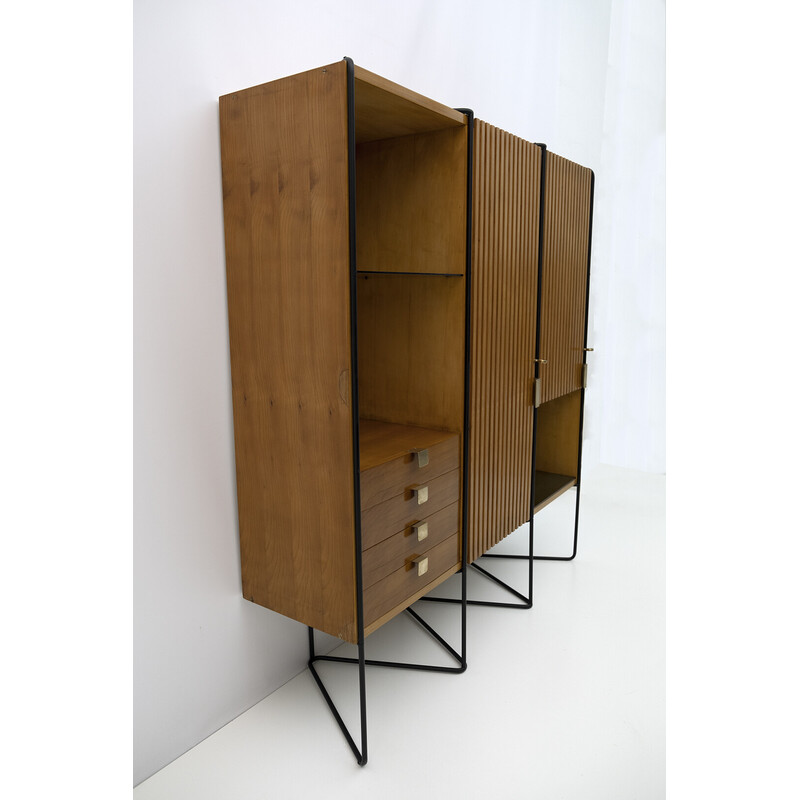 Vintage Taichiro Nakai teak wall cabinet by Consorzio La Permanente Mobili, 1950s