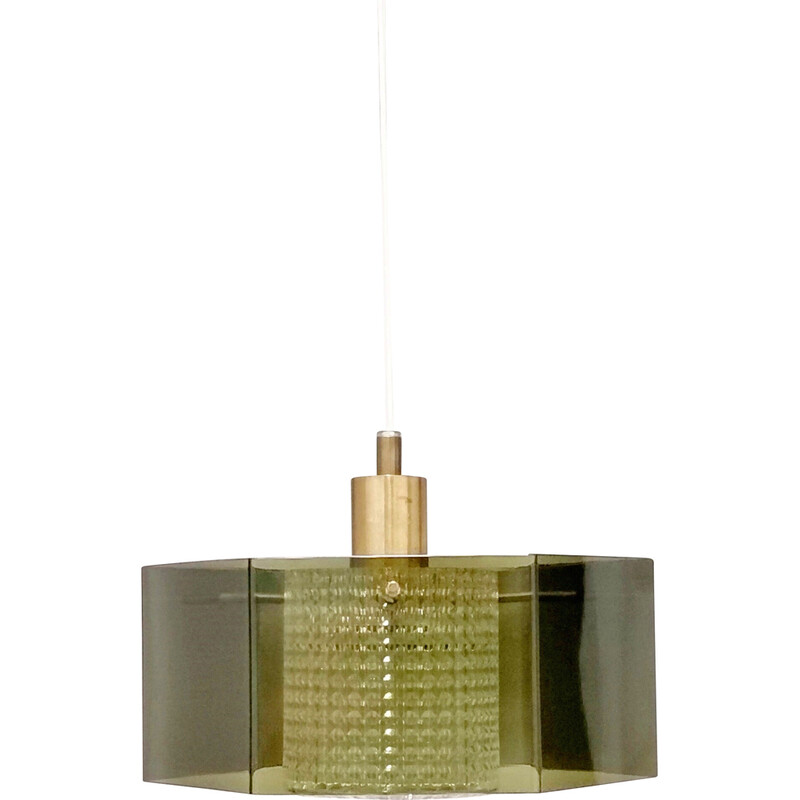 Mid century Scandinavian glass pendant lamp by Carl Fagerlund for Orrefors, 1960s