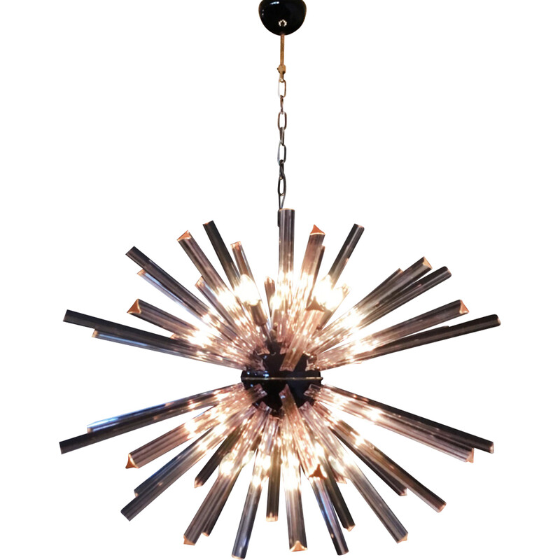 Vintage "sputnik" chandelier in pink Murano glass