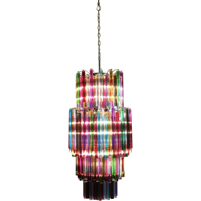 Lampadario vintage in vetro di Murano multicolore modello Mariangela